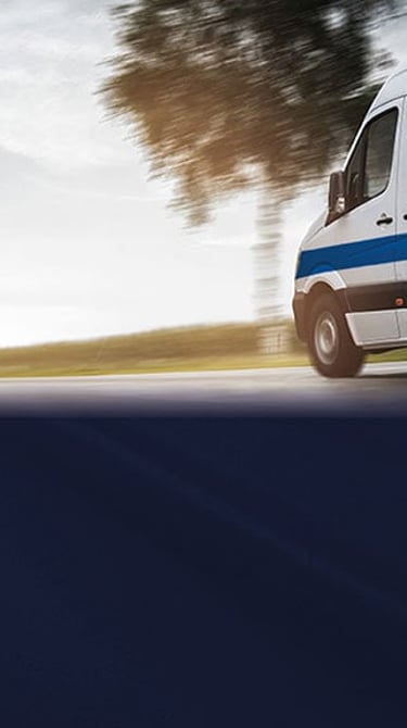 Image of Pfaff-silberblau van driving down the road