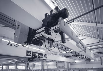 Black and White Image of Developed Wire Rope Hoists