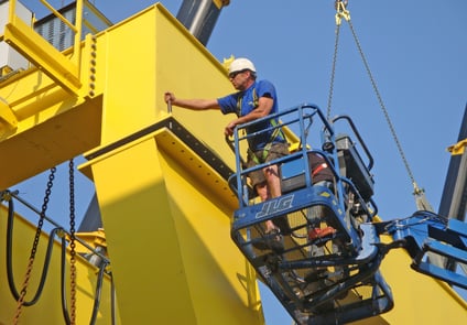 Image of man working on Crane System