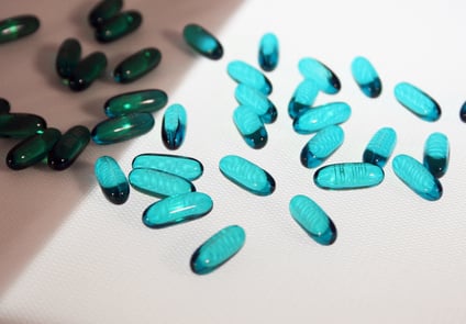 Image of Blue Pills on Table