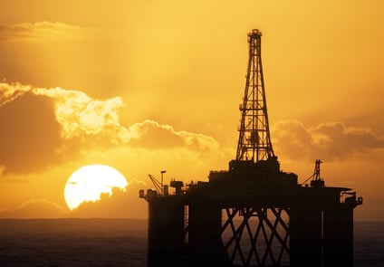 Image of Oil Rig at Sunset