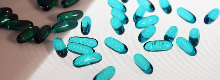 Image of Blue Pills on Table