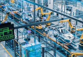 Image of Automated Conveyor Belt with Cars